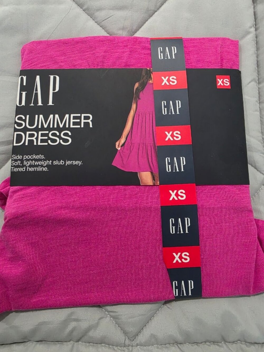 NWT Gap Women's Lightweight Tiered Layered Sleeveless Summer Dress X-Small Pink